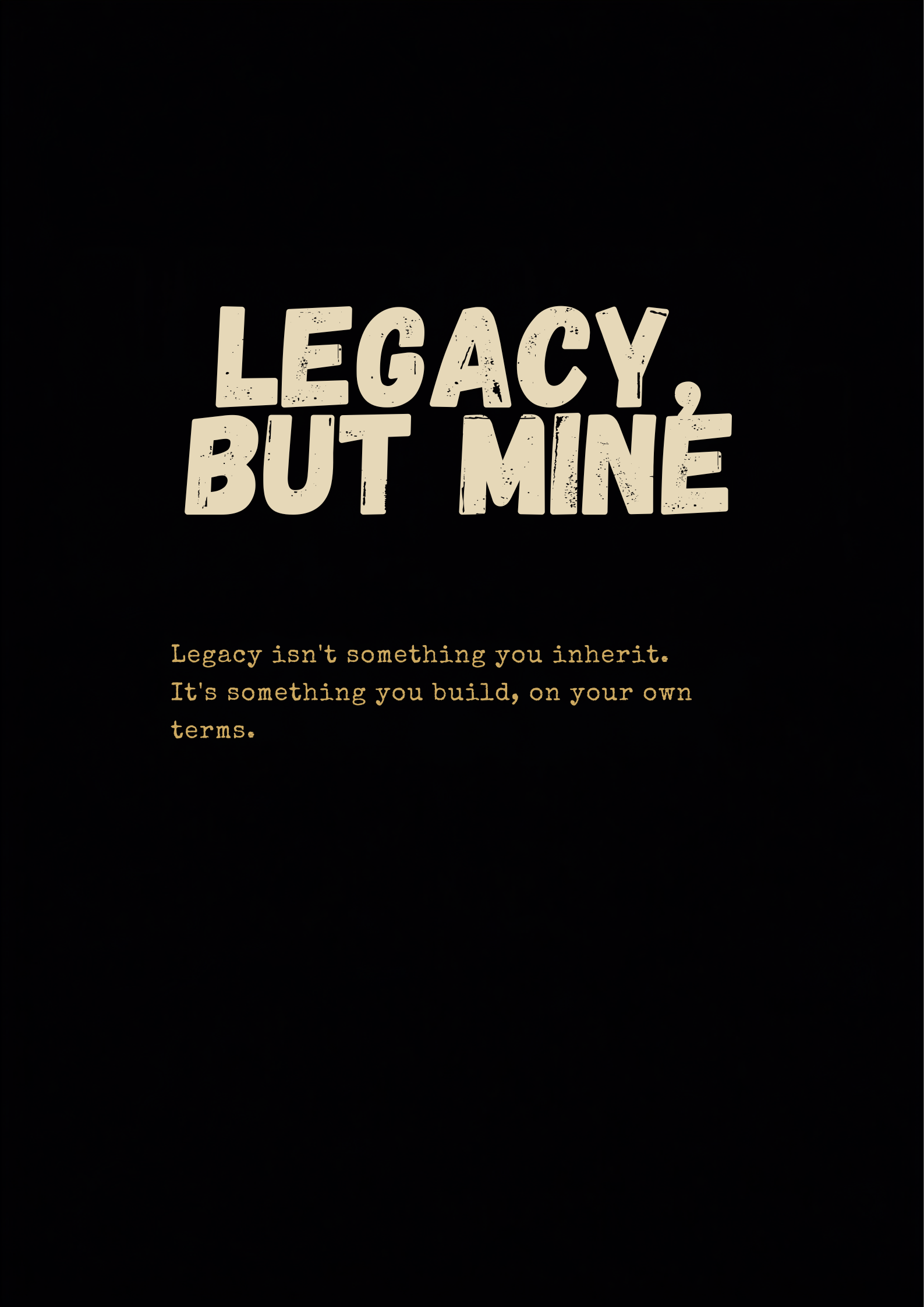 Legacy But Mine oversized hoodie - cursive design - Hope Monroe lyric merch