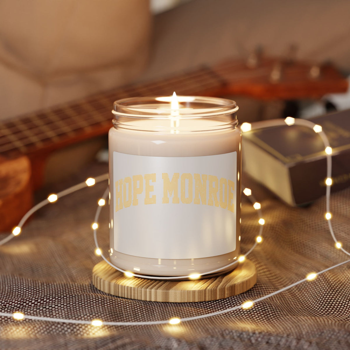 Hope Monroe Scented Soy Candle — 9oz Aromatherapy Candle with Subtle Vanilla (Decorative Jar)