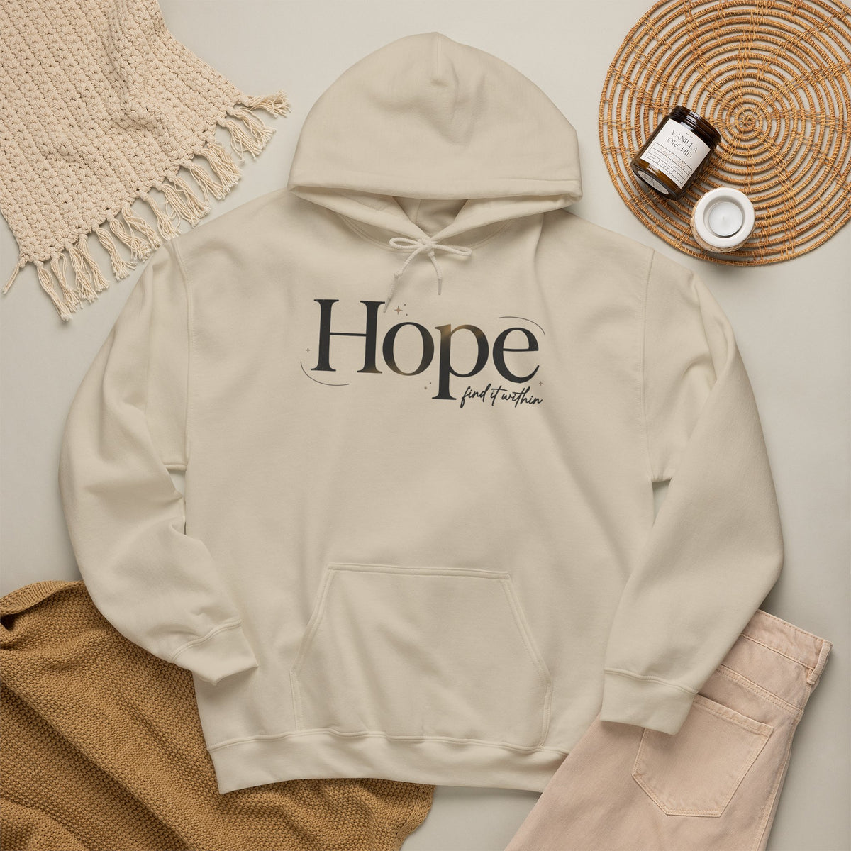 Hope Script Hoodie — Inspirational Faith & Positivity Sweatshirt