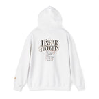 Linear Thoughts Hoodie — Minimal Script Back Print