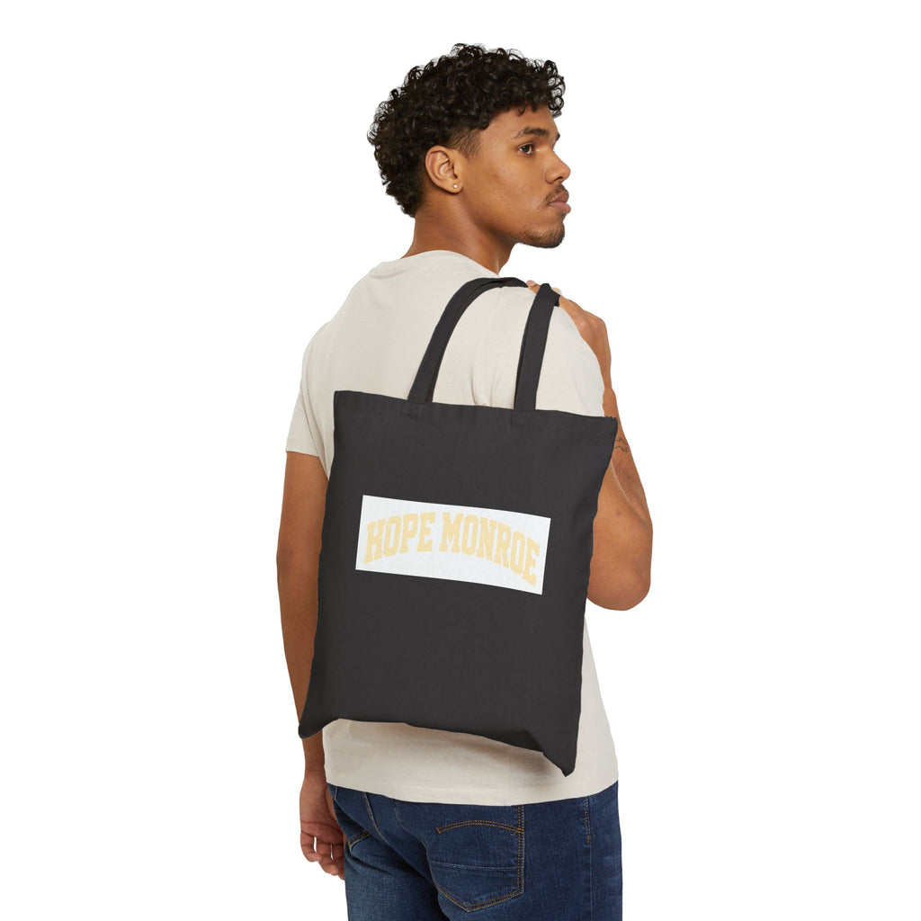 Hope Monroe Canvas Tote Bag — Retro Arch Logo Eco Grocery & Everyday Tote