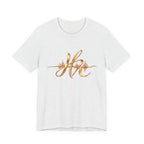 Hope Monroe brand- Gold Script Initials Heartbeat Tee — 'HM' Monogram Minimalist T‑Shirt