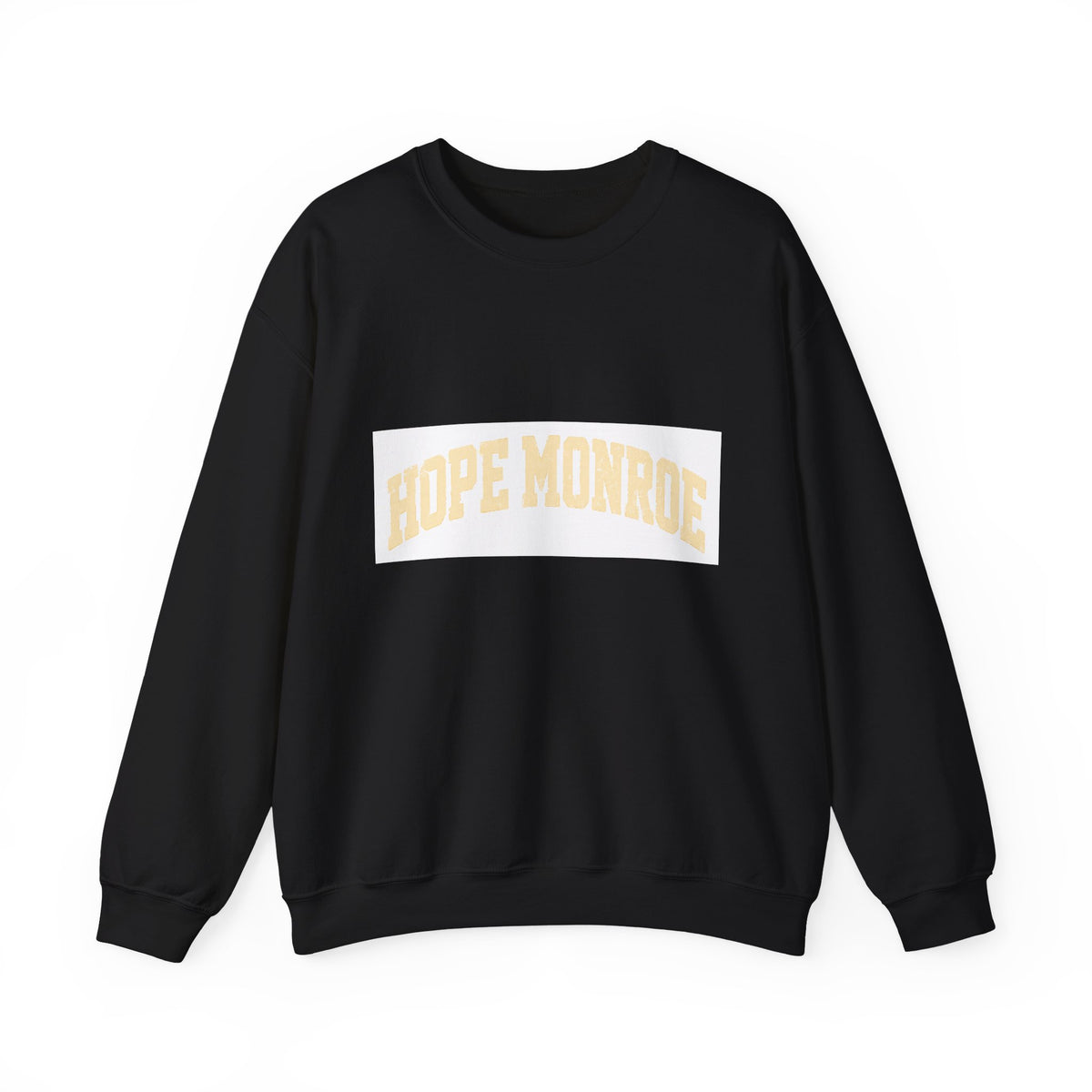 Hope Monroe Crewneck Sweatshirt — Soft White Vintage College Logo