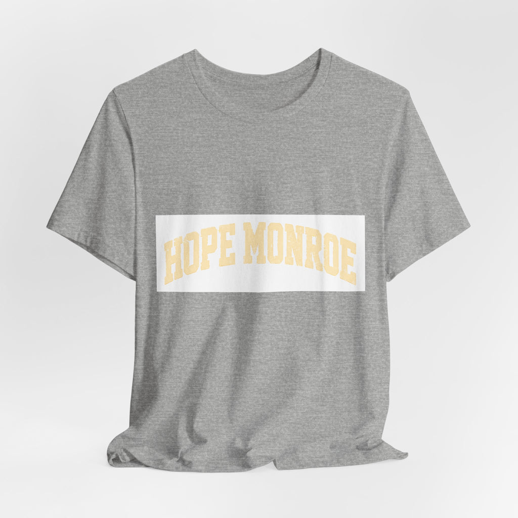 Hope Monroe Graphic Tee — Vintage Arch Logo Short Sleeve Shirt