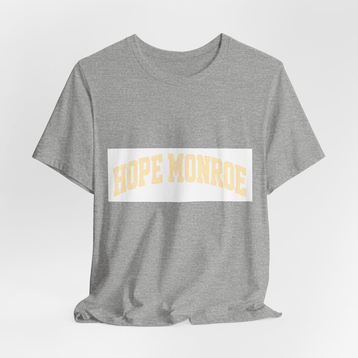 Hope Monroe Graphic Tee — Vintage Arch Logo Short Sleeve Shirt