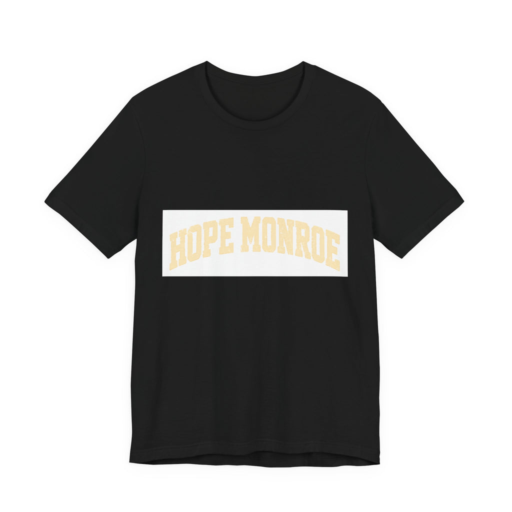 Hope Monroe Graphic Tee — Vintage Arch Logo Short Sleeve Shirt