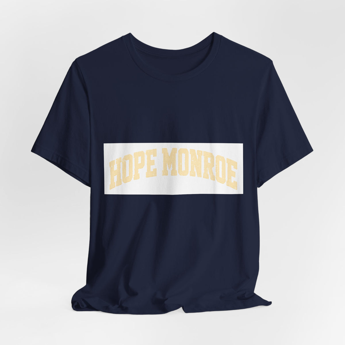 Hope Monroe Graphic Tee — Vintage Arch Logo Short Sleeve Shirt