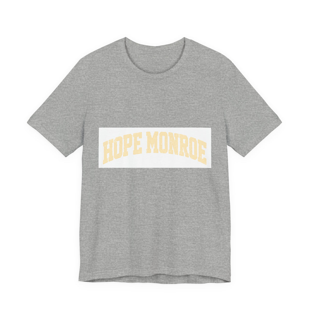 Hope Monroe Graphic Tee — Vintage Arch Logo Short Sleeve Shirt