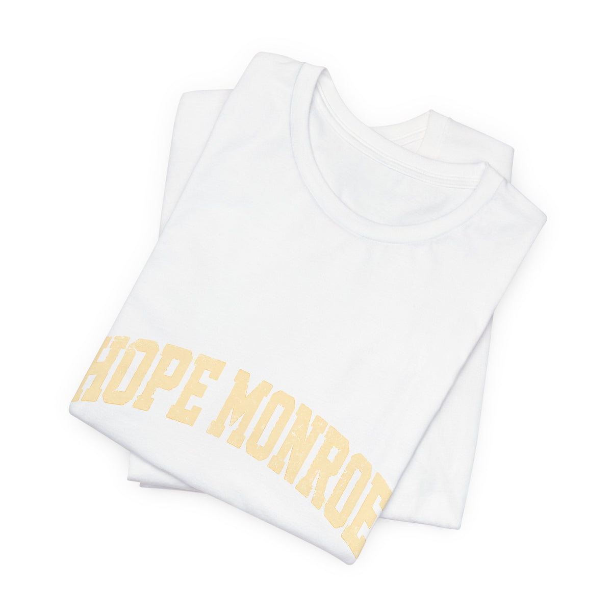 Hope Monroe Graphic Tee — Vintage Arch Logo Short Sleeve Shirt