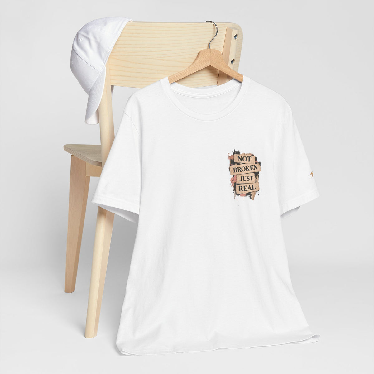 T-Shirt — "Not Broken Just Real" Portrait Tee