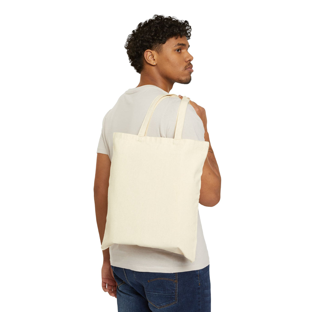 Cotton Canvas Tote Bag — 'Watch Me Love Me Now' Minimalist Statement Tote