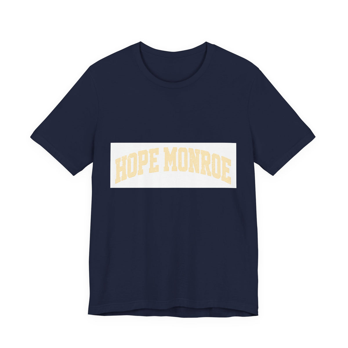 Hope Monroe Graphic Tee — Vintage Arch Logo Short Sleeve Shirt