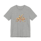Hope Monroe brand- Gold Script Initials Heartbeat Tee — 'HM' Monogram Minimalist T‑Shirt