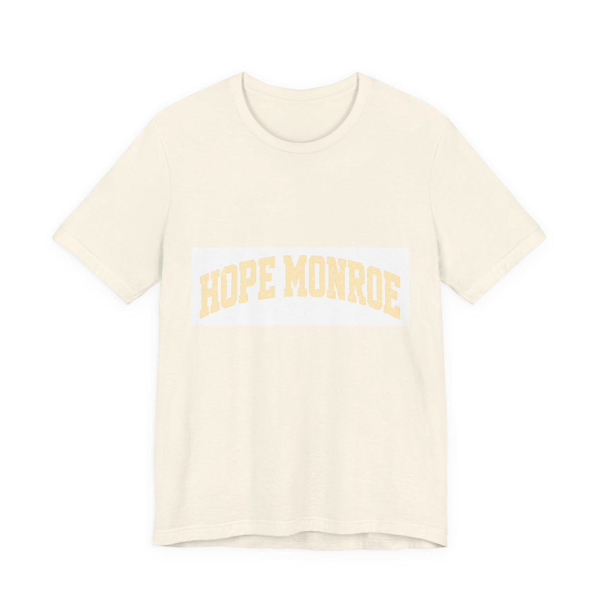 Hope Monroe Graphic Tee — Vintage Arch Logo Short Sleeve Shirt