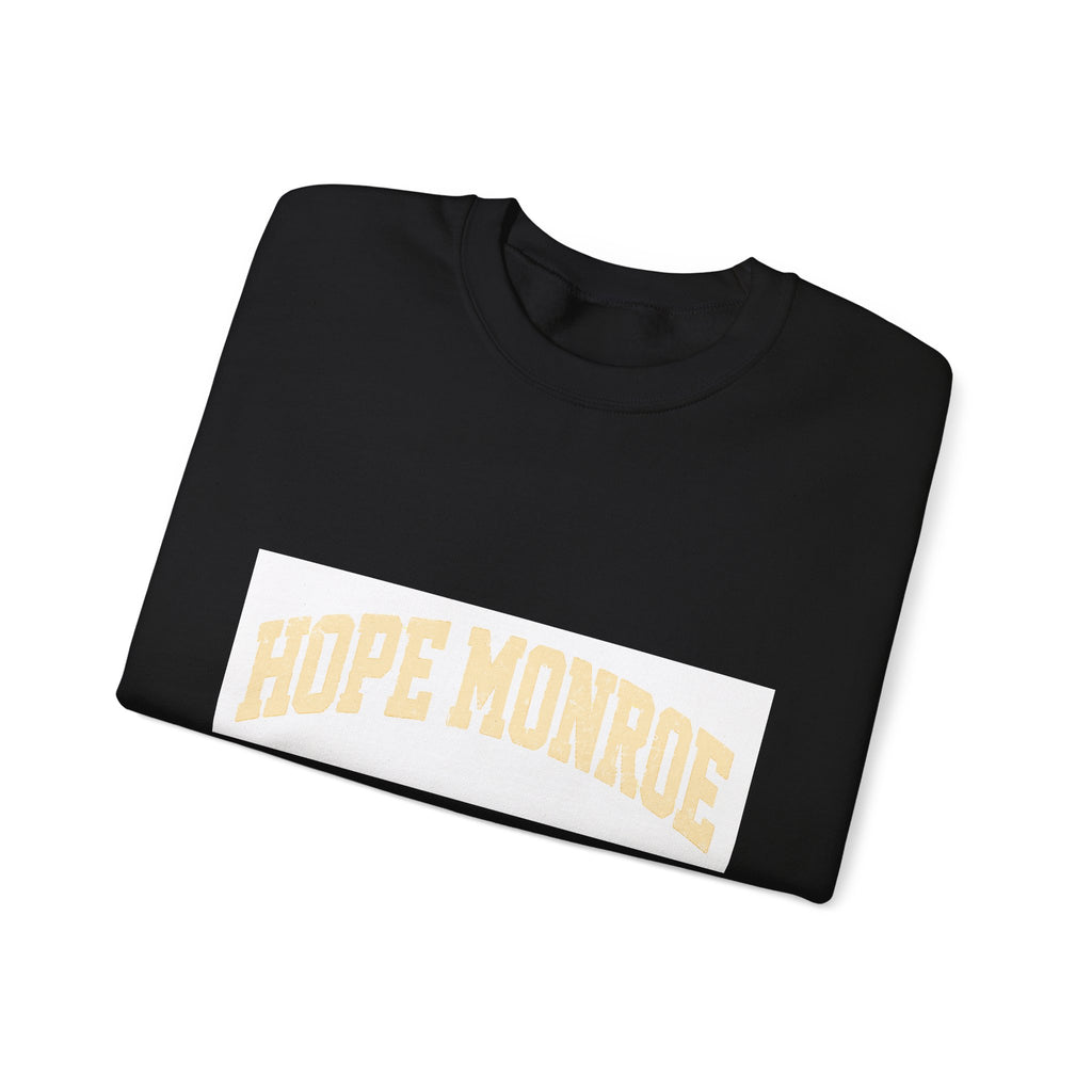Hope Monroe Crewneck Sweatshirt — Soft White Vintage College Logo