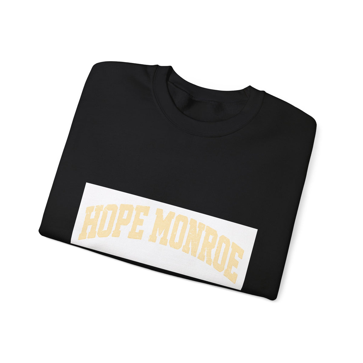 Hope Monroe Crewneck Sweatshirt — Soft White Vintage College Logo