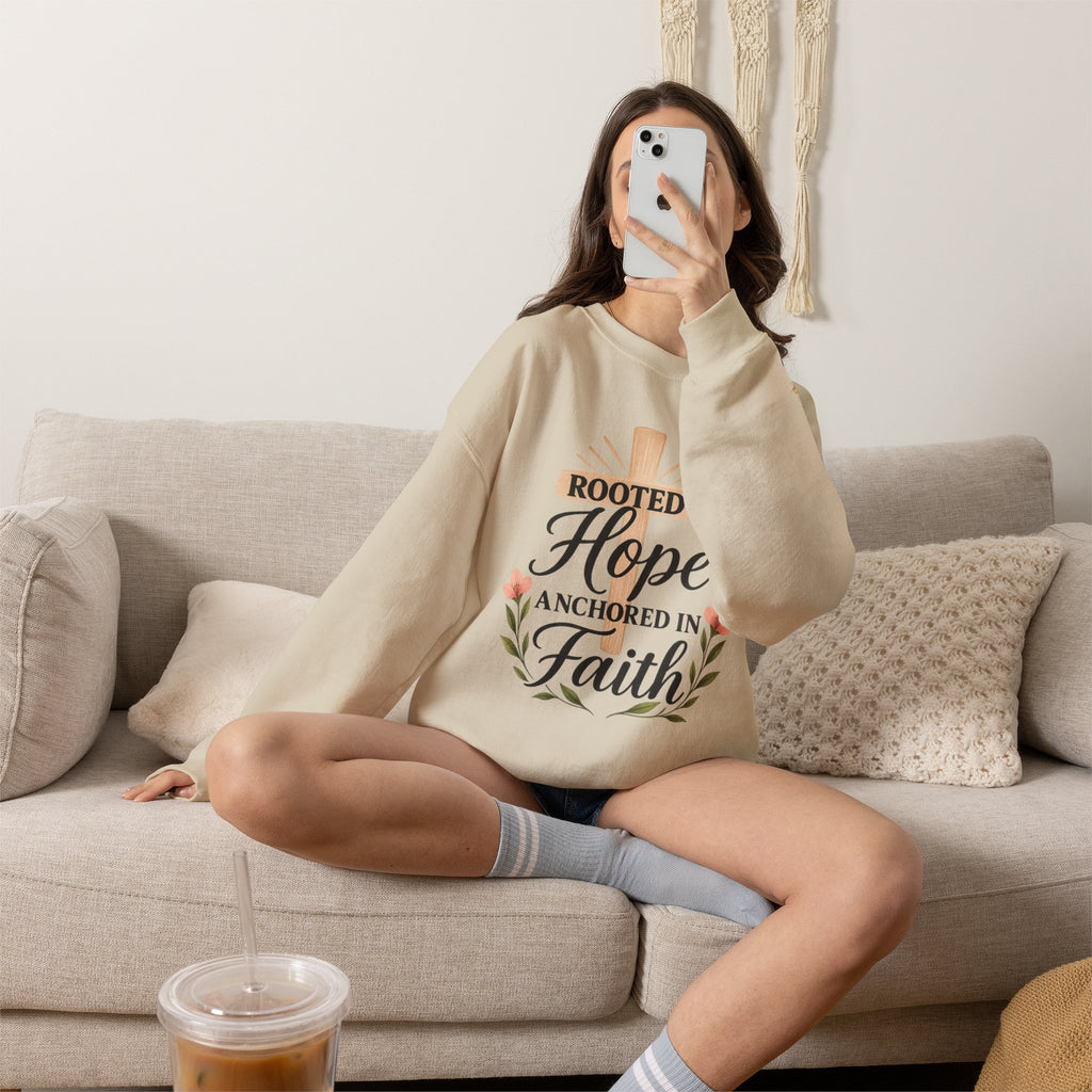 Rooted in Hope — Anchored in Faith Crewneck
