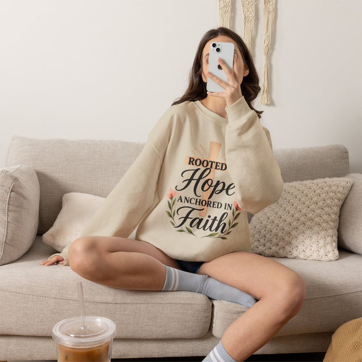 Rooted in Hope — Anchored in Faith Crewneck