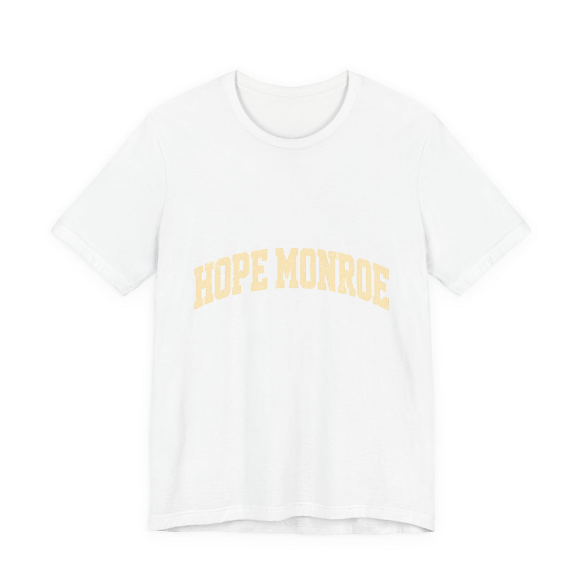 Hope Monroe Graphic Tee — Vintage Arch Logo Short Sleeve Shirt