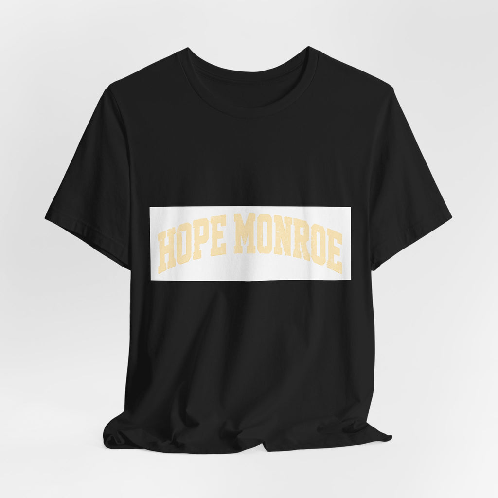 Hope Monroe Graphic Tee — Vintage Arch Logo Short Sleeve Shirt