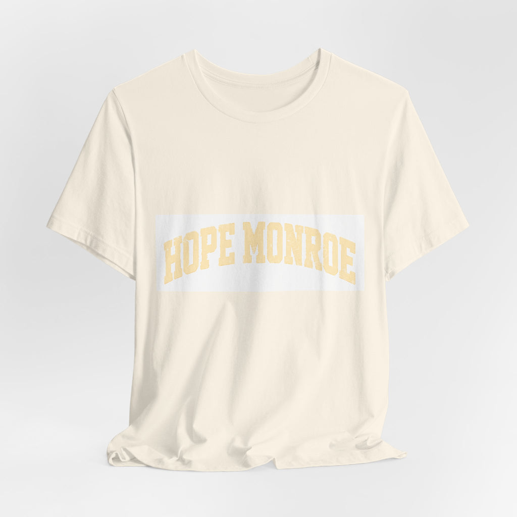 Hope Monroe Graphic Tee — Vintage Arch Logo Short Sleeve Shirt