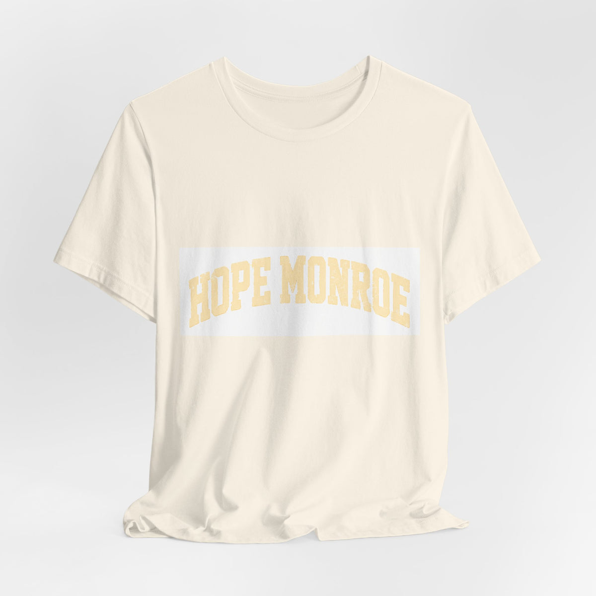 Hope Monroe Graphic Tee — Vintage Arch Logo Short Sleeve Shirt
