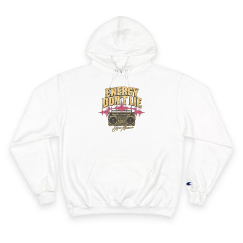 Energy Don't Lie Champion Hoodie — Retro Boombox Streetwear
