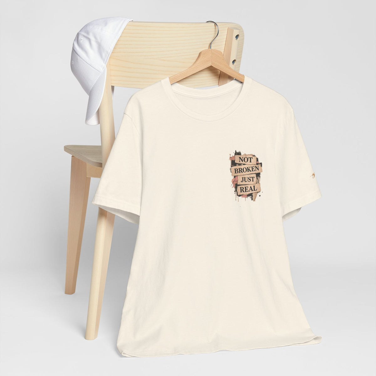 T-Shirt — "Not Broken Just Real" Portrait Tee