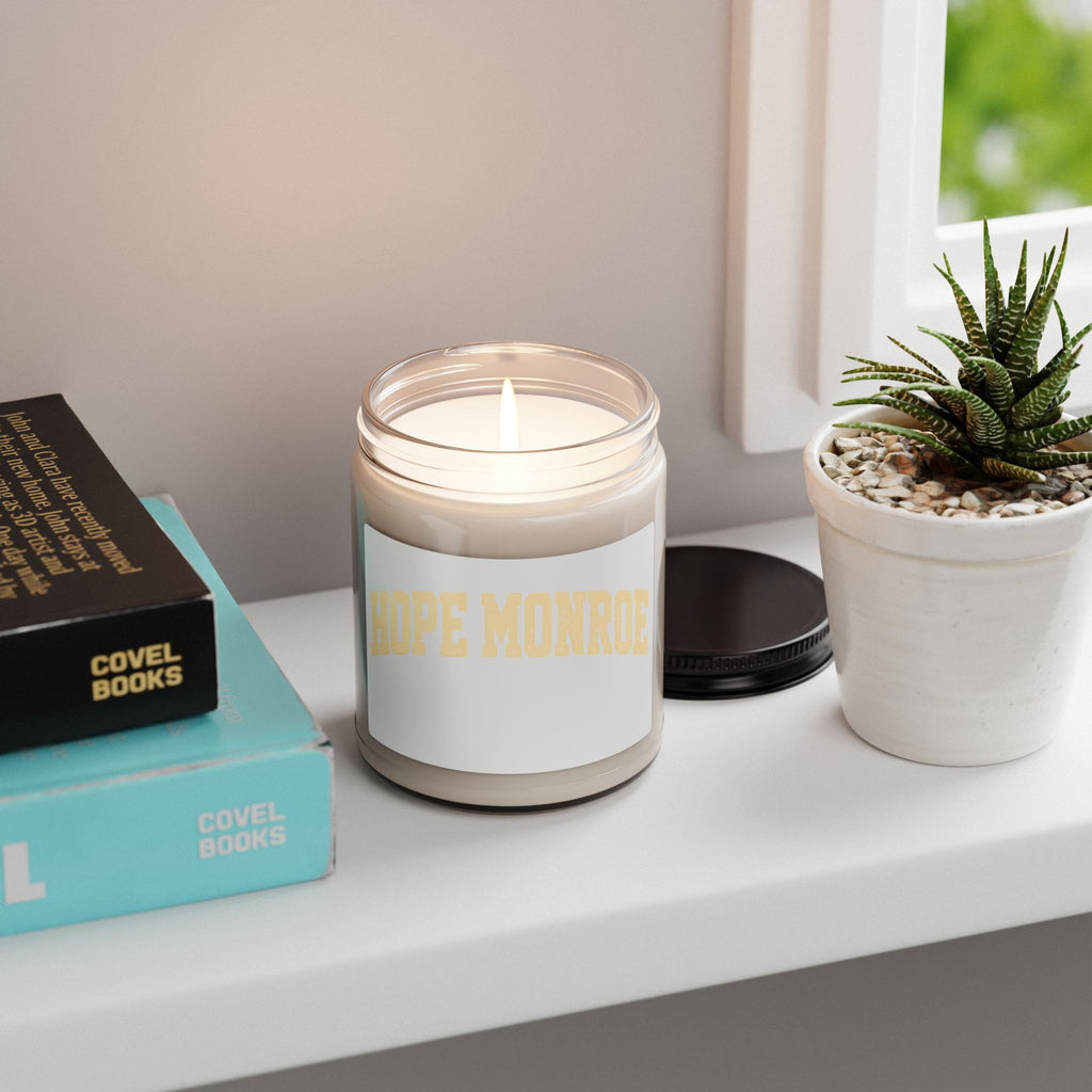 Hope Monroe Scented Soy Candle — 9oz Aromatherapy Candle with Subtle Vanilla (Decorative Jar)