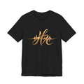 Hope Monroe brand- Gold Script Initials Heartbeat Tee — 'HM' Monogram Minimalist T‑Shirt