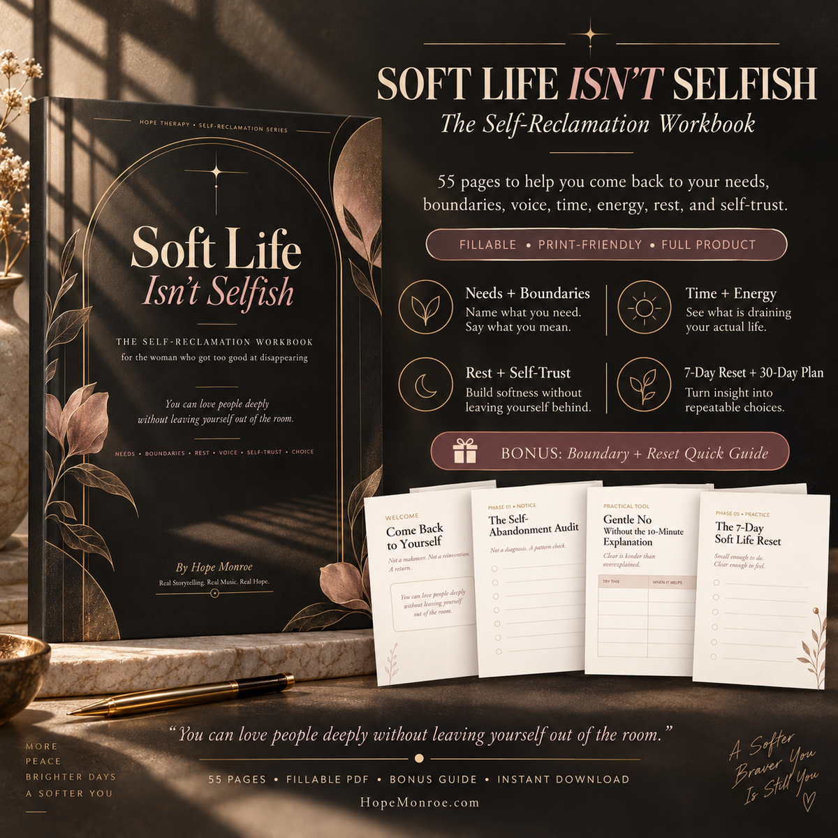 Soft Life Isn't Selfish — The Self-Reclamation Workbook