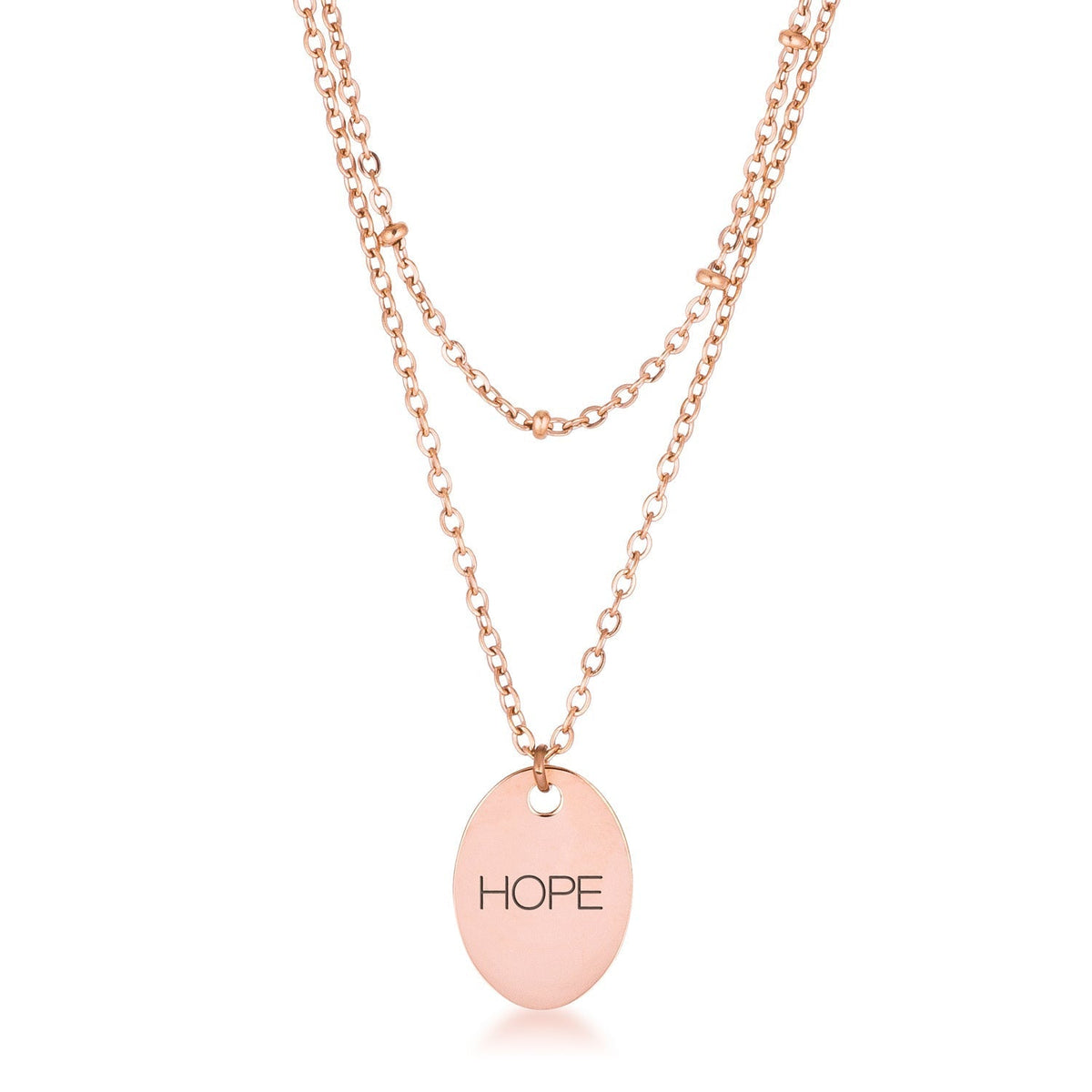 Avera rose gold double-chain Hope necklace in the Hope Monroe Closet