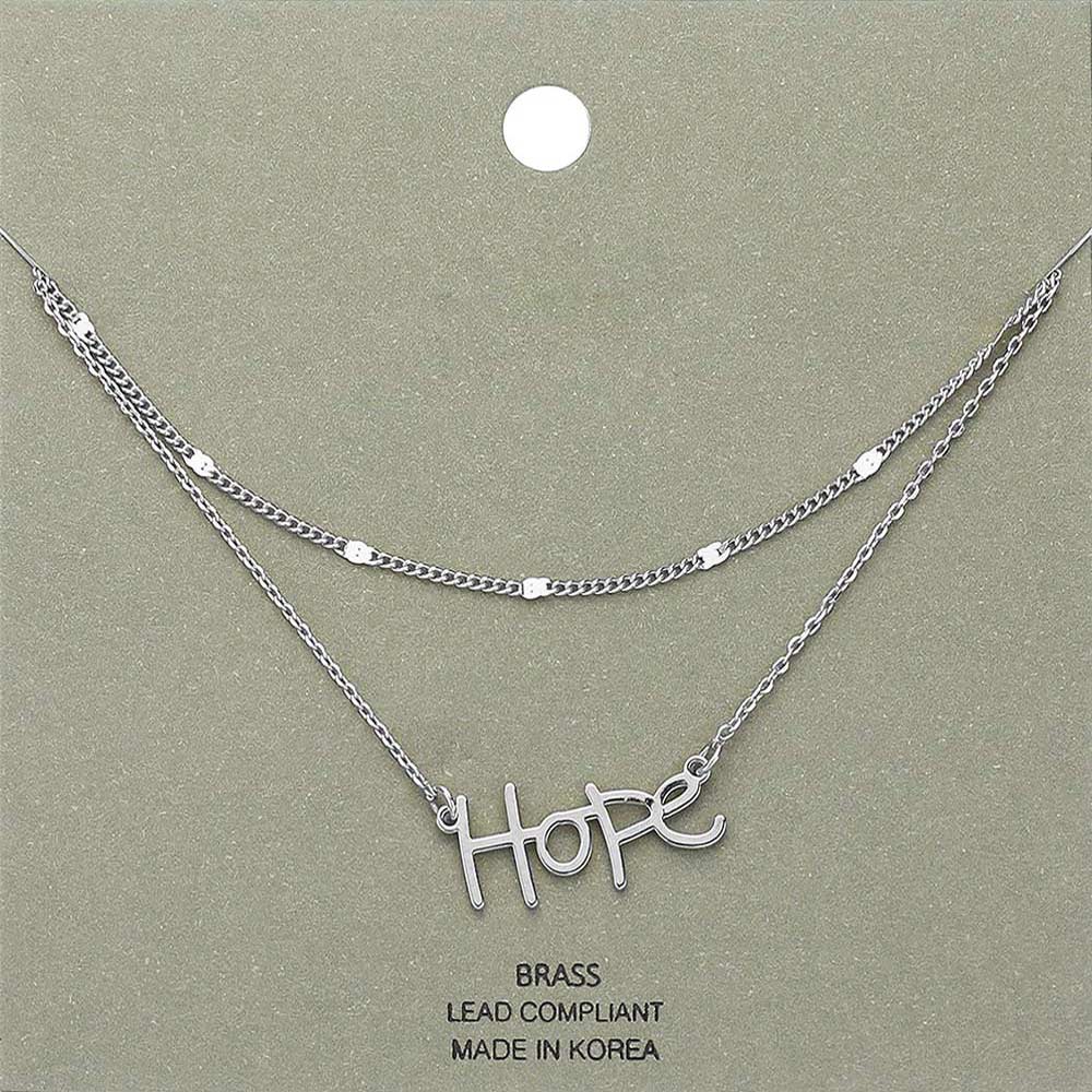 Rhodium layered Hope pendant necklace by Madeline Love in the Hope Monroe Closet