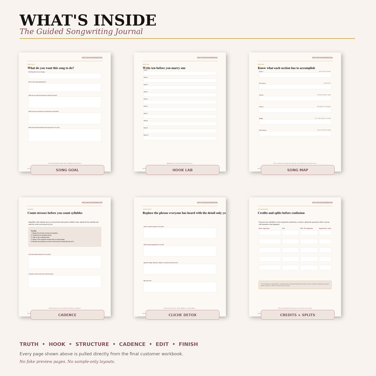Write Your Own Hope Monroe Song — The Guided Songwriting Journal