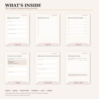 Inside the 61-page songwriting workbook with hook, structure, cadence, editing, and demo prep tools