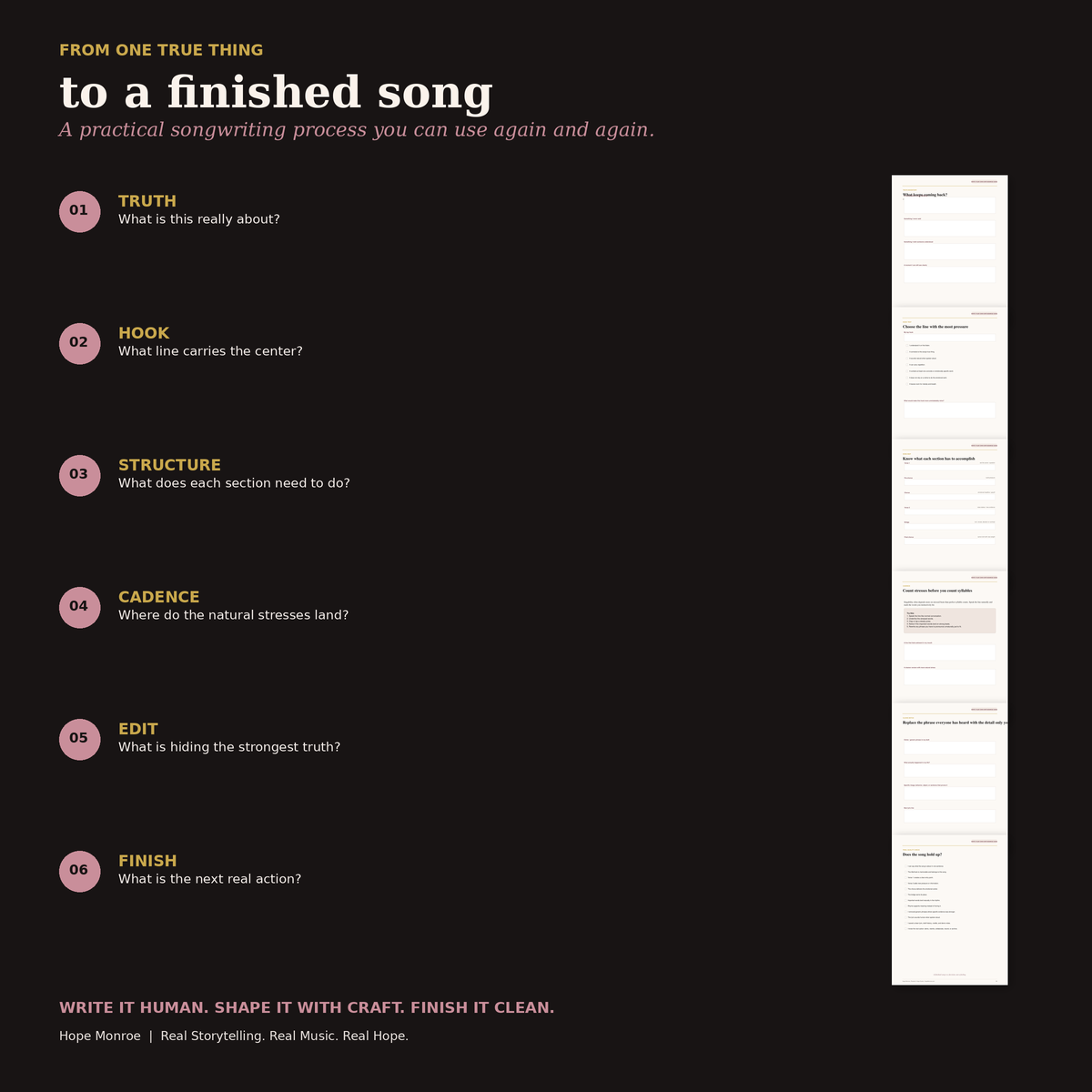 Write Your Own Hope Monroe Song — The Guided Songwriting Journal