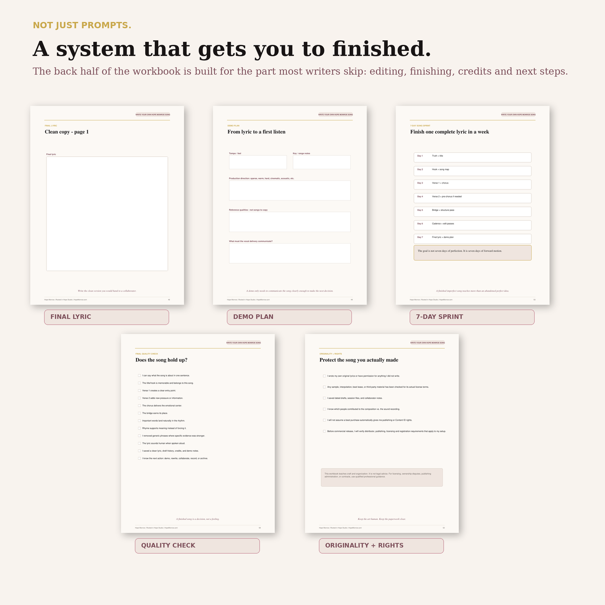 Write Your Own Hope Monroe Song — The Guided Songwriting Journal