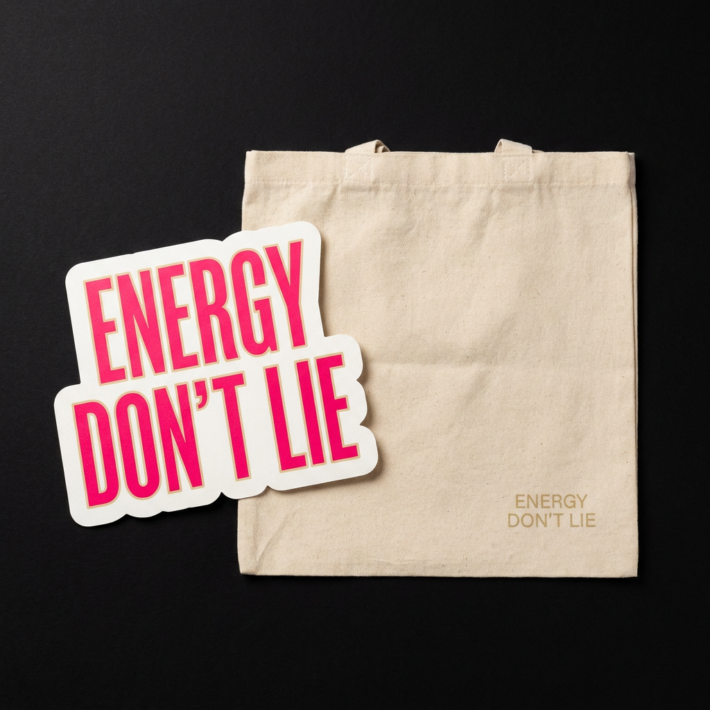 Energy Don't Lie sticker and tote bundle - Hope Monroe merch