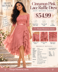 Hope Monroe Closet promotional image for cinnamon pink lace ruffle dress