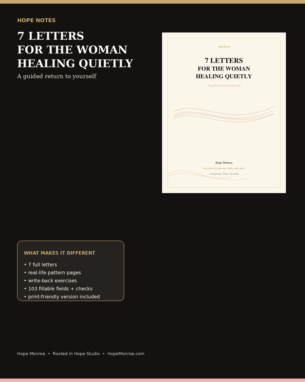 Hope Notes 7 Letters for the Woman Healing Quietly digital guide cover