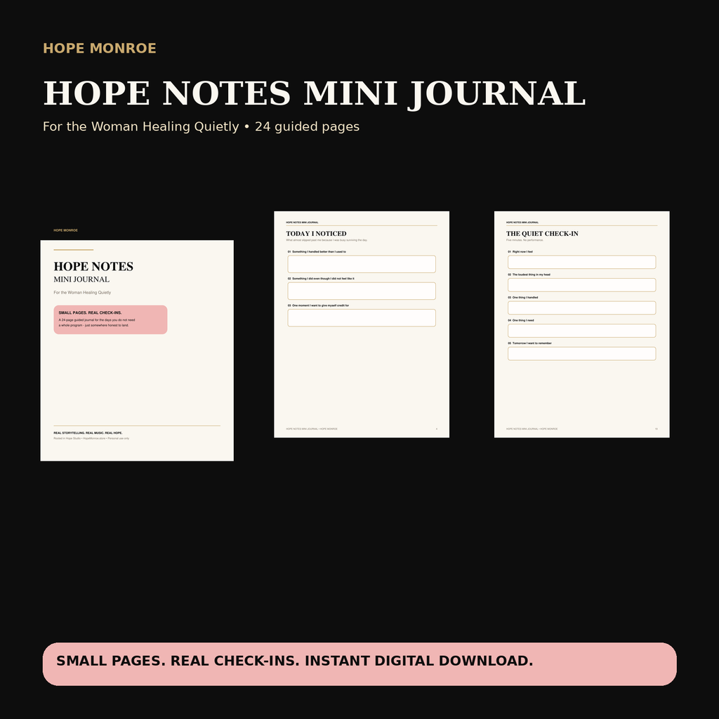 Hope Notes Mini Journal 24-page fillable and printable digital journal by Hope Monroe