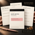 Hope Notes Mini Journal digital download by Hope Monroe with real guided pages for honest five-minute reflection