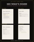 Inside The Indie Artist Blueprint workbook with asset control, rights, release planning, and weekly review pages