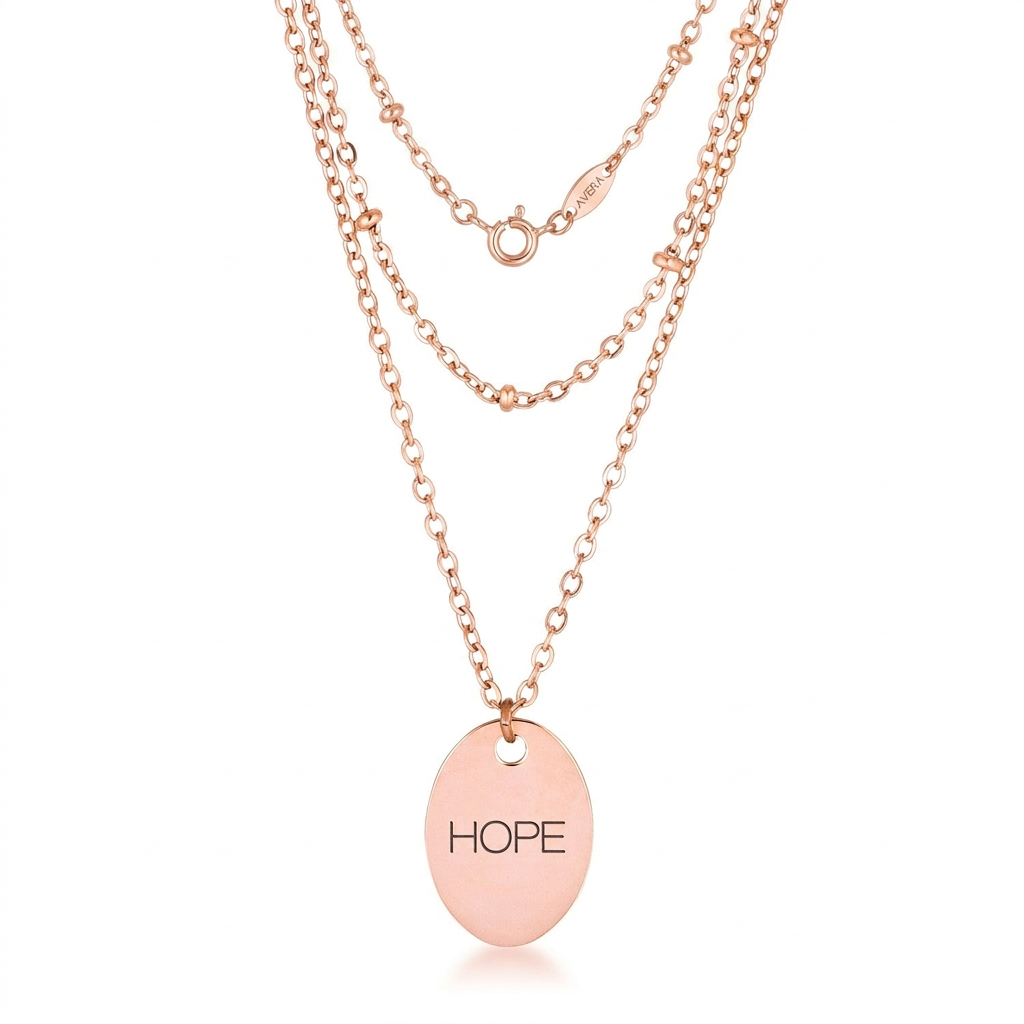 Avera double-chain Hope necklace rose gold product detail
